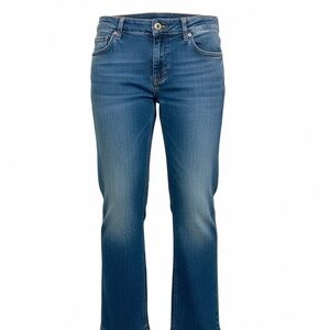 French Cuff NWOT high rise,  wide leg, mid-weight mid wash jeans Size 14